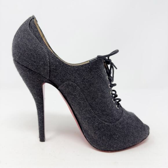 Christian Louboutin Lady Derby Flannel Ankle Boots size 37 - Picture 7 of 10
